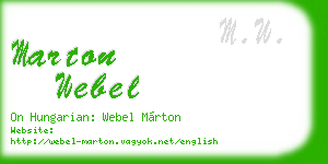 marton webel business card